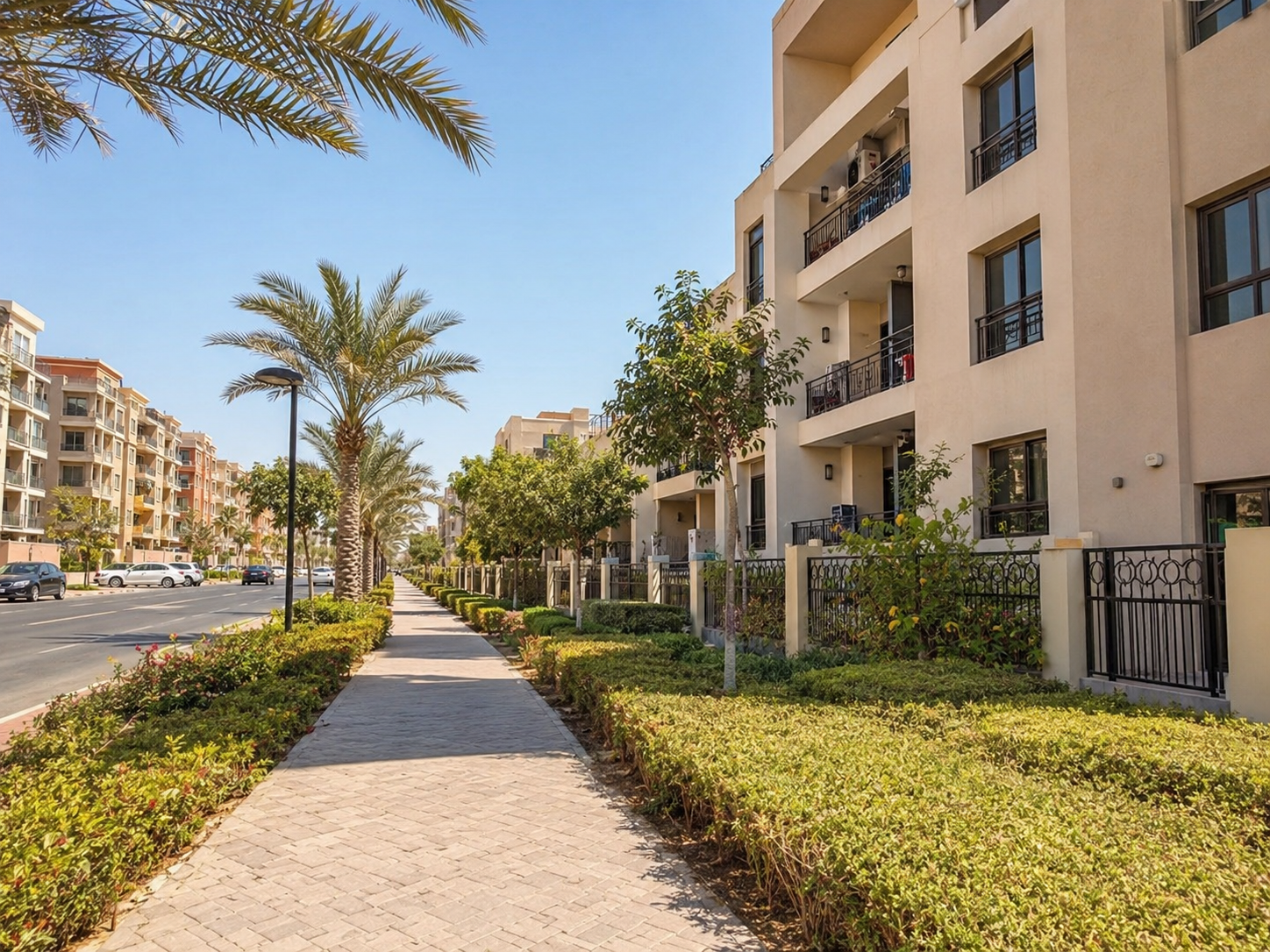 JVC streetscape — among the most affordable best areas to live in Dubai 2026.